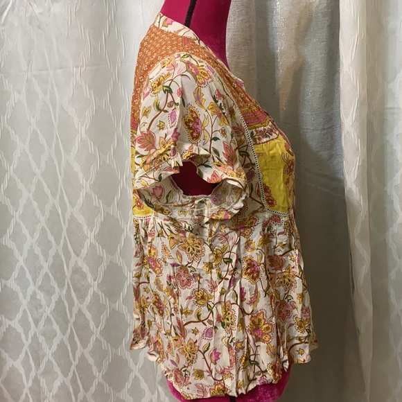 ✨🌙 Spell Portobello Road Short Sleeve Blouse in Honey Dew size S - Picture 8 of 16